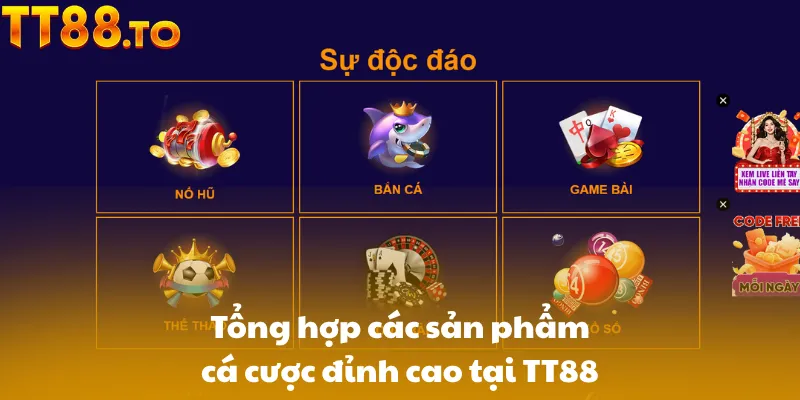 Sản phẩm giải trí nổi bật tại TT88